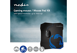 NEDIS GMMP100BK Mouse, Schwarz