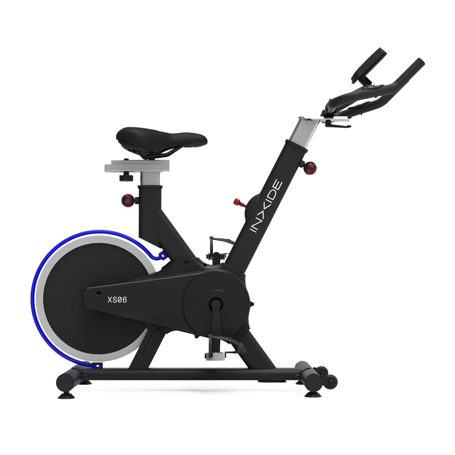 Bicicleta indoor - rueda Inercia Trasera + Display + 14Kg XS06 INXIDE ajustable, transportable y freno fricción BODYTONE, Negro