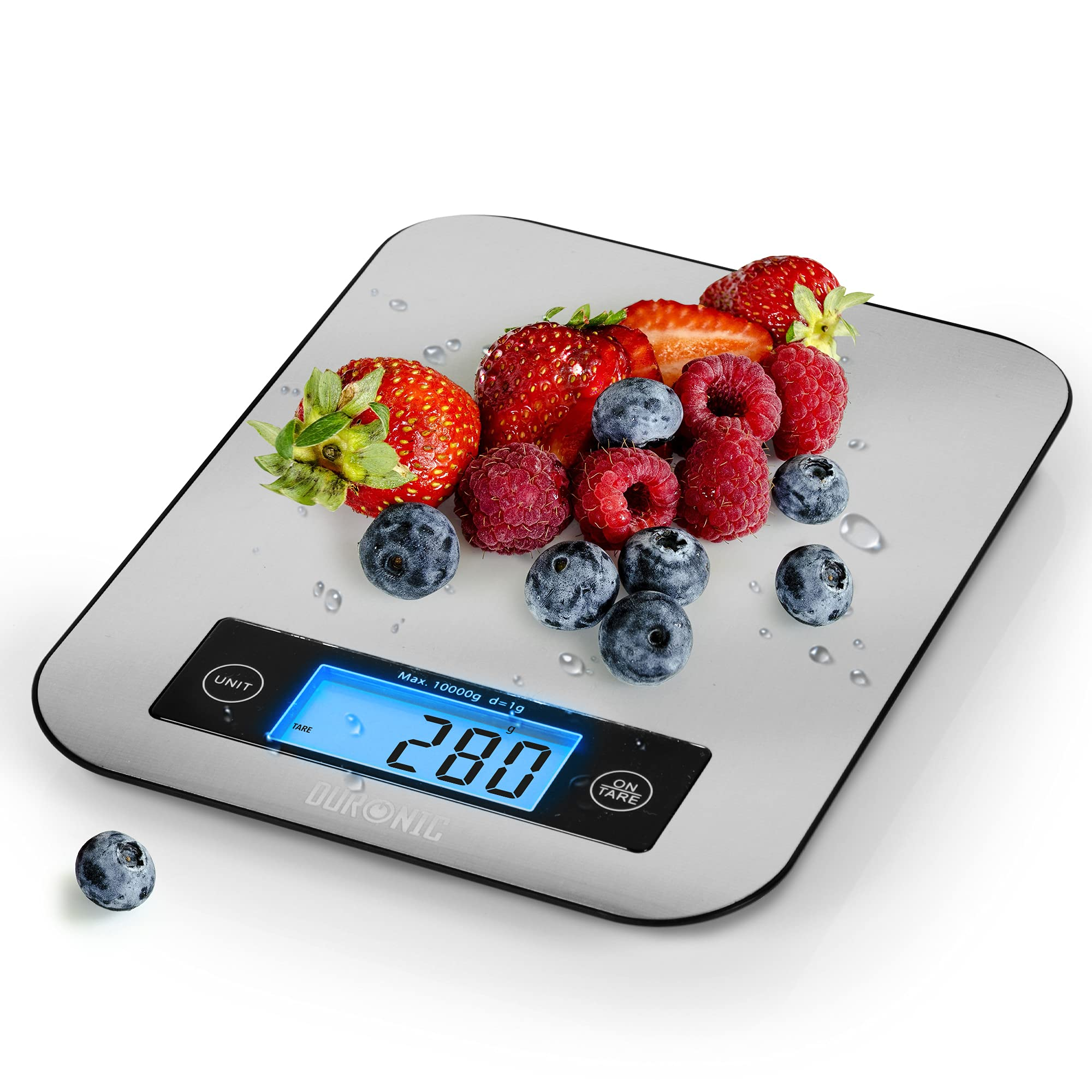 Báscula de cocina digital - Duronic KS1007 Báscula de cocina digital–Pantalla LCD–Máx.10kg–Función tara –Mide en gr, oz, lb y ml DURONIC, Negro