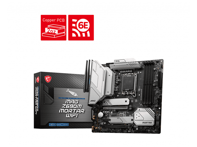 MSI MAG Z690M MORTAR WIFI Mainboards schwarz; silber