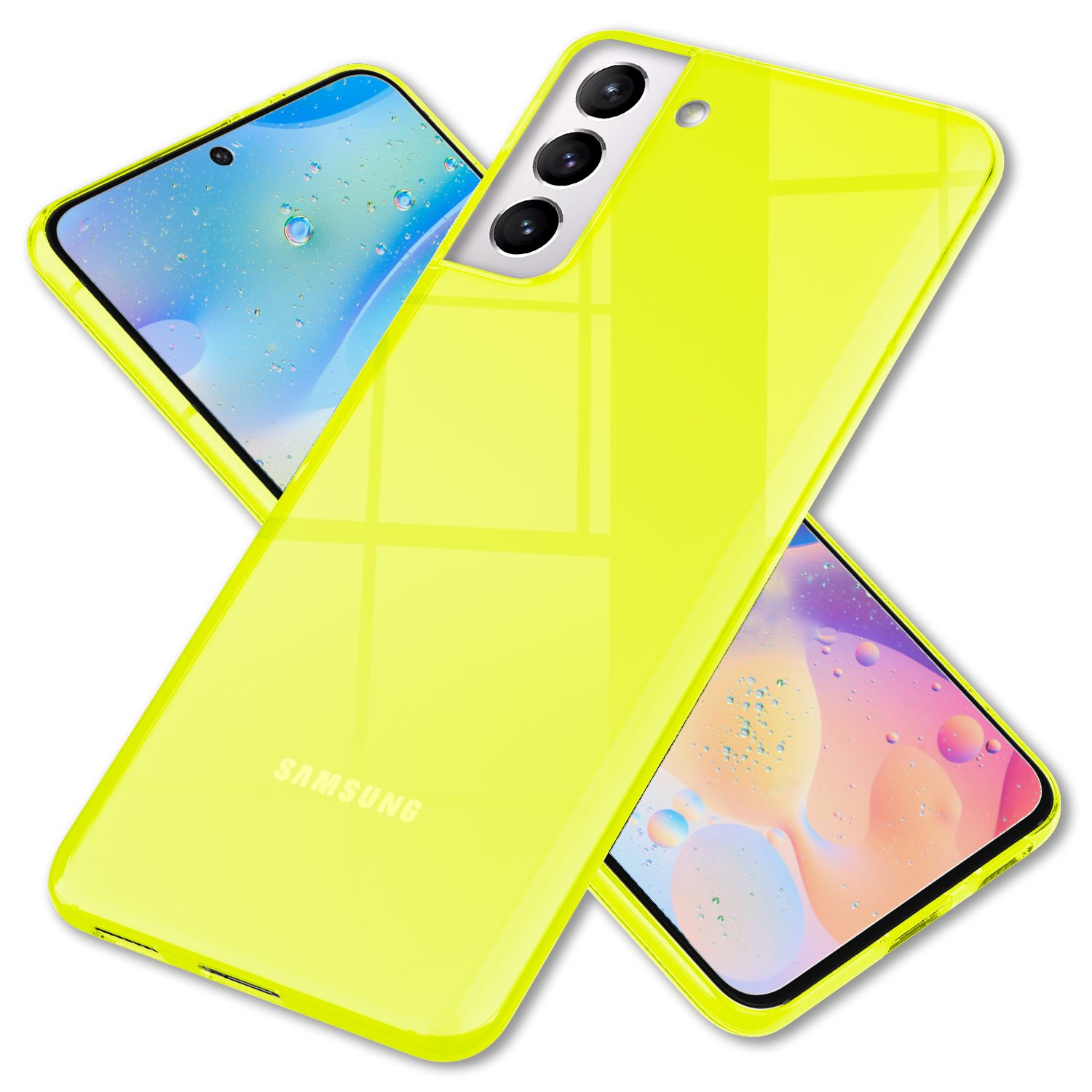 NALIA Klar Galaxy Transparente Gelb Hülle, Neon S22+, Backcover, Silikon Samsung