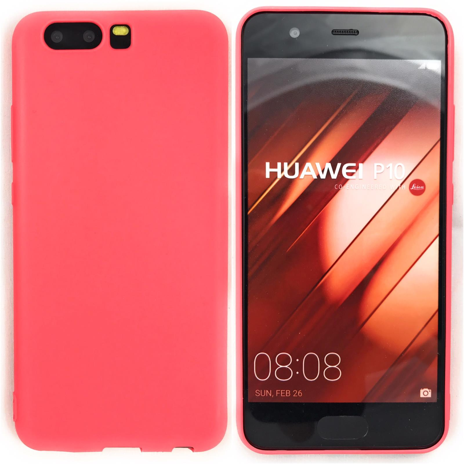 P10 Silikon, Handycase Huawei, Backcover, aus Rot Plus, COVERKINGZ
