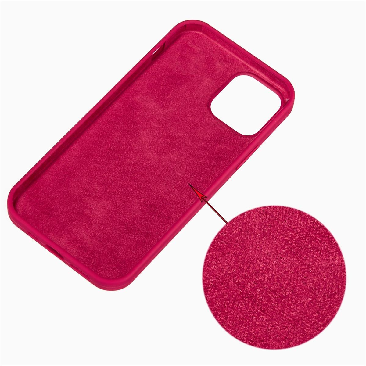 Rote Handyhülle. Detailaufnahme zeigt Textur.