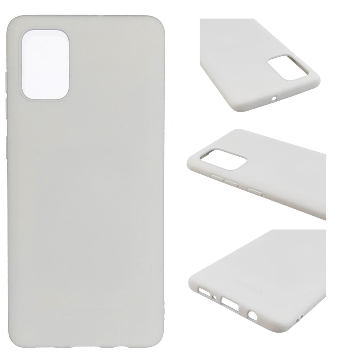 Weiß Backcover, COVERKINGZ Handycase aus A03s, Silikon, Galaxy Samsung,