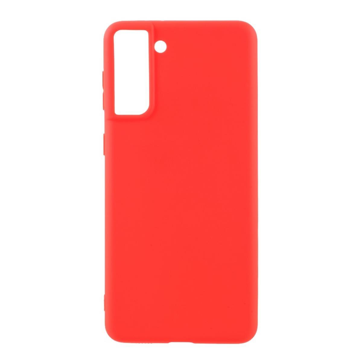 Backcover, 5G, Samsung, aus COVERKINGZ S21 Galaxy Rot Handycase Silikon,