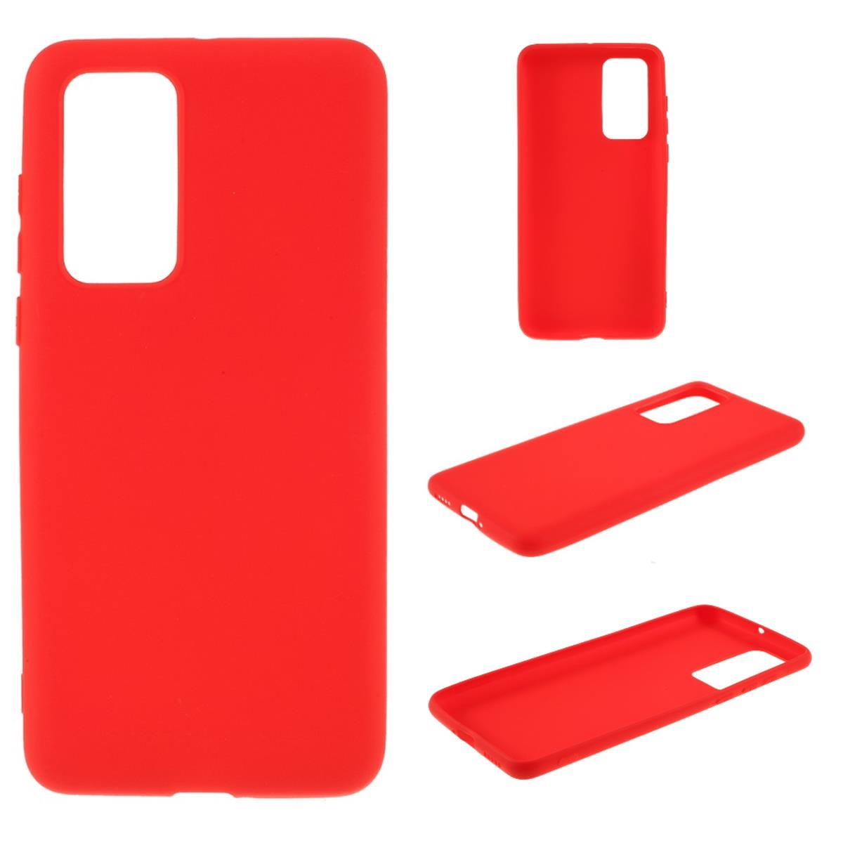 Silikon, COVERKINGZ Rot Handycase aus P40, Backcover, Huawei,