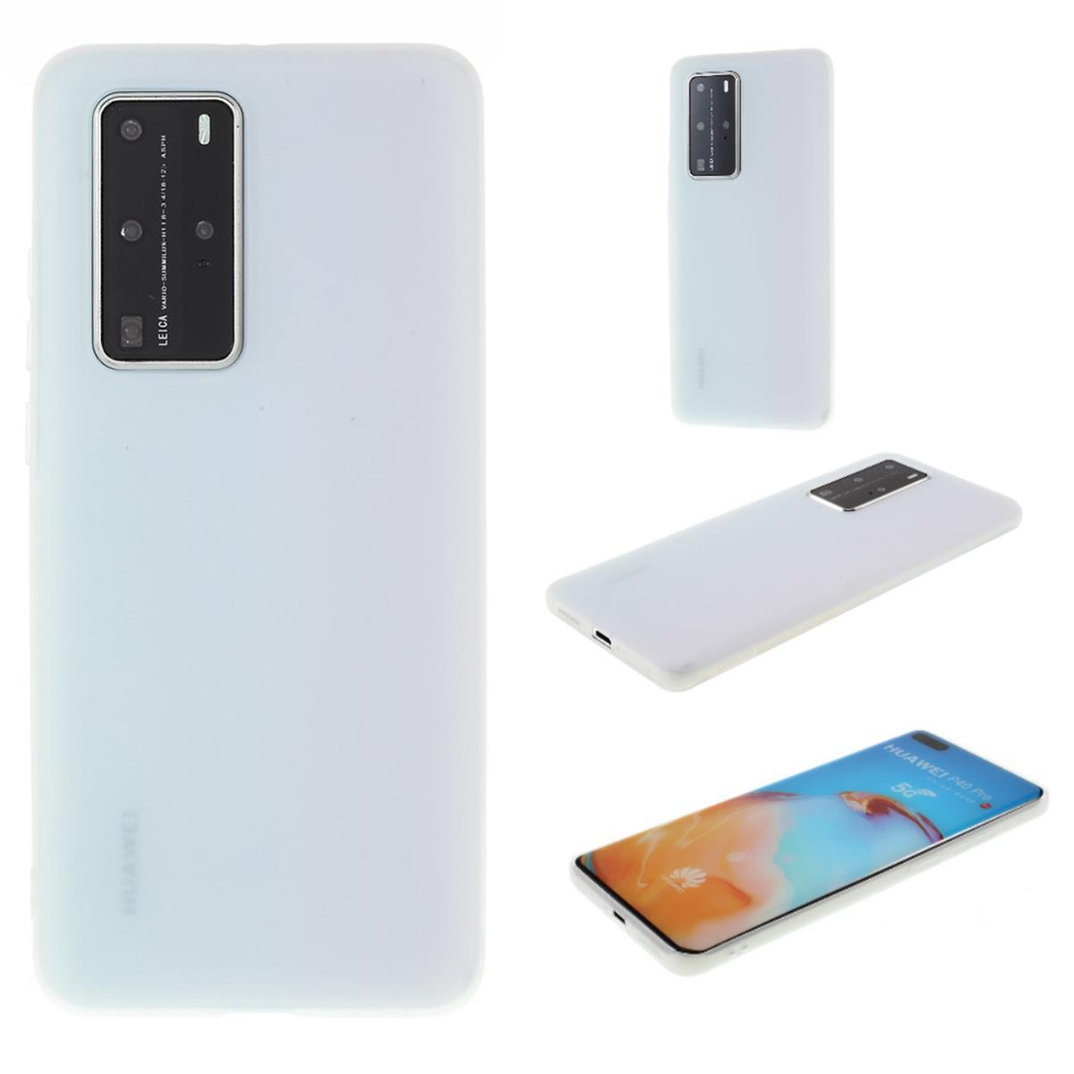 COVERKINGZ Handycase Weiß Silikon, Backcover, P40 Pro, aus Huawei