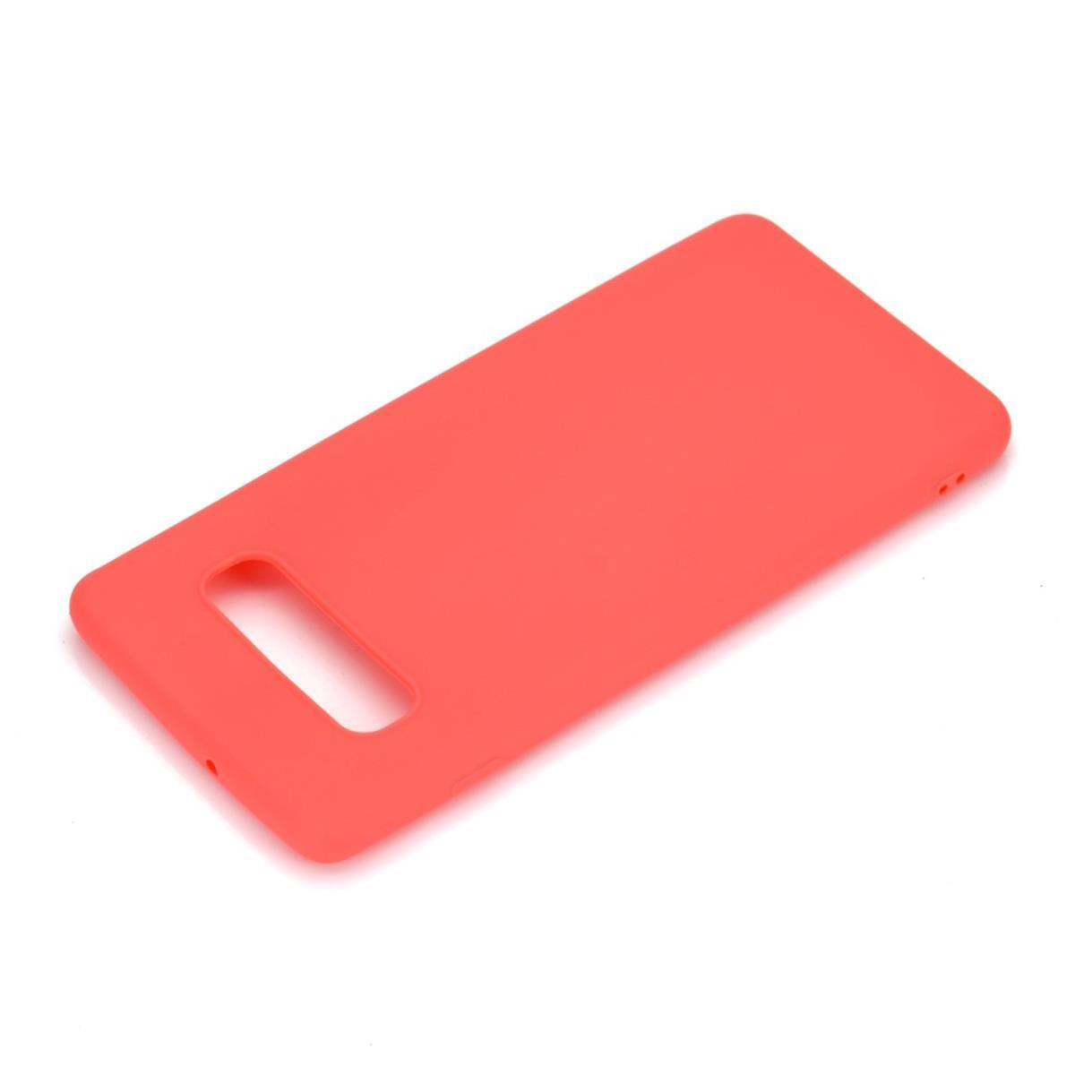 [Plus], Rot Backcover, Galaxy Handycase S10+ Samsung, aus COVERKINGZ Silikon,