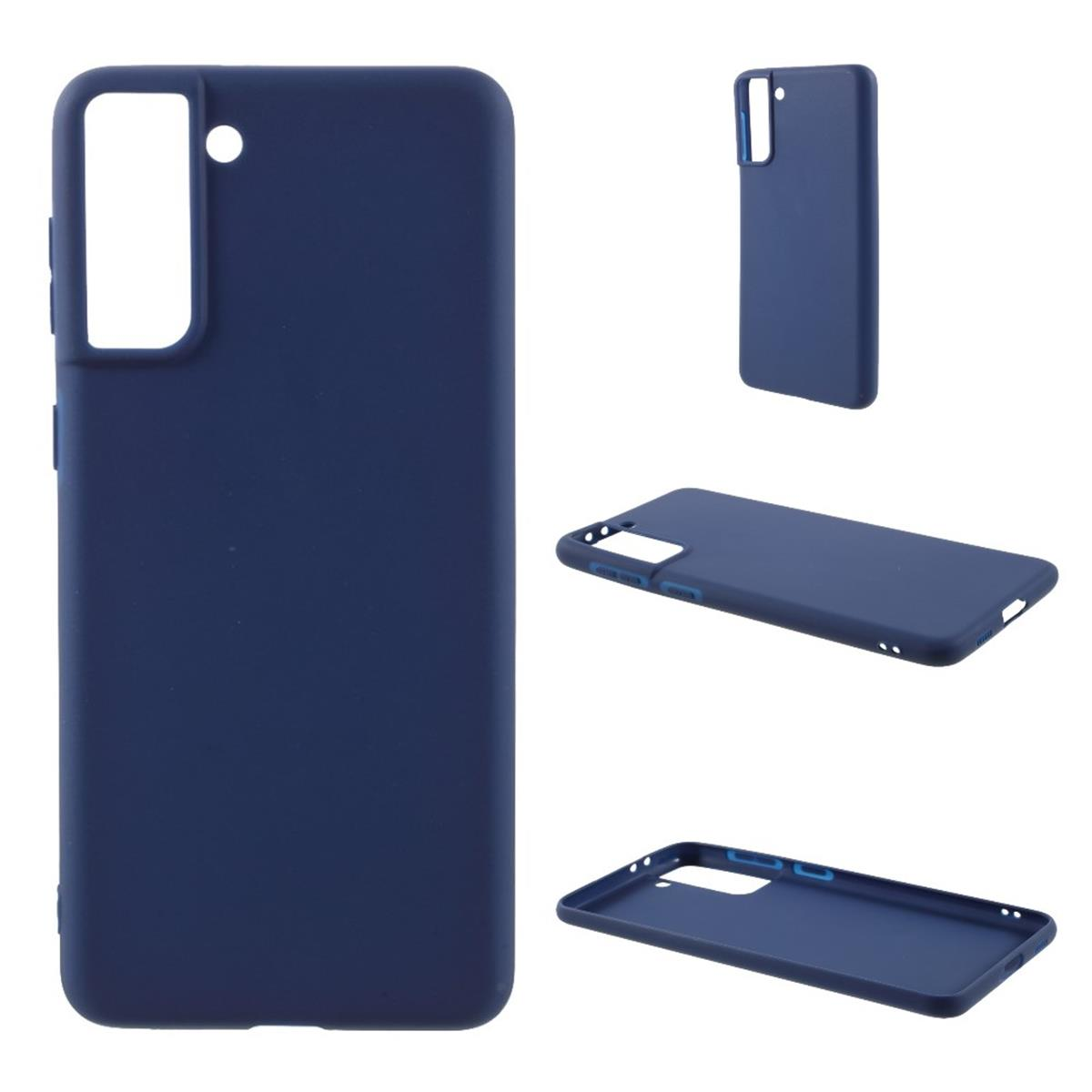 COVERKINGZ Handycase aus S21 Samsung, Blau Backcover, Galaxy Silikon, 5G