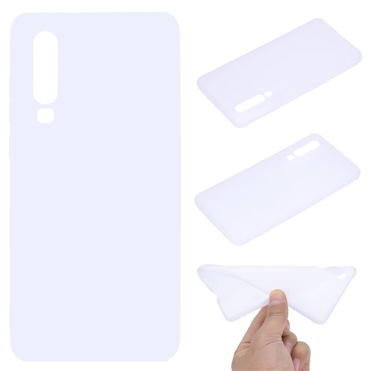 Backcover, Handycase Weiß aus Huawei, Silikon, COVERKINGZ P30,