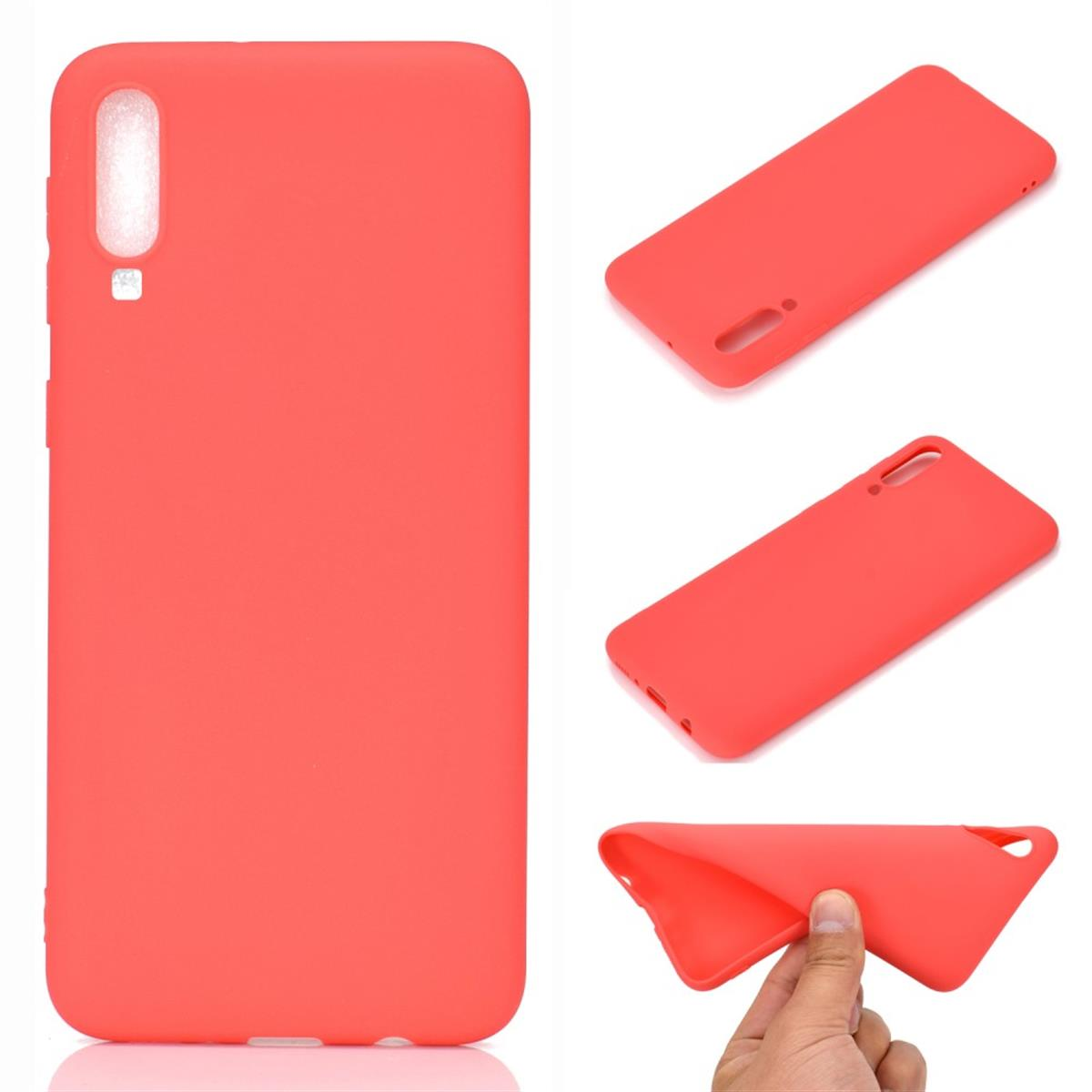 COVERKINGZ Handycase Rot aus A70, Galaxy Backcover, Silikon, Samsung
