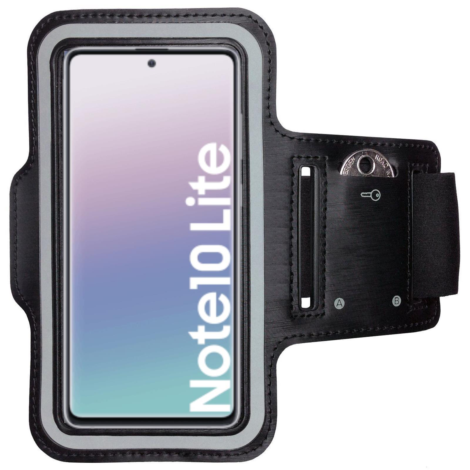 Armband mit Telefon. Das Telefon ist weiß mit farbigem Bildschirm und weißem Text.