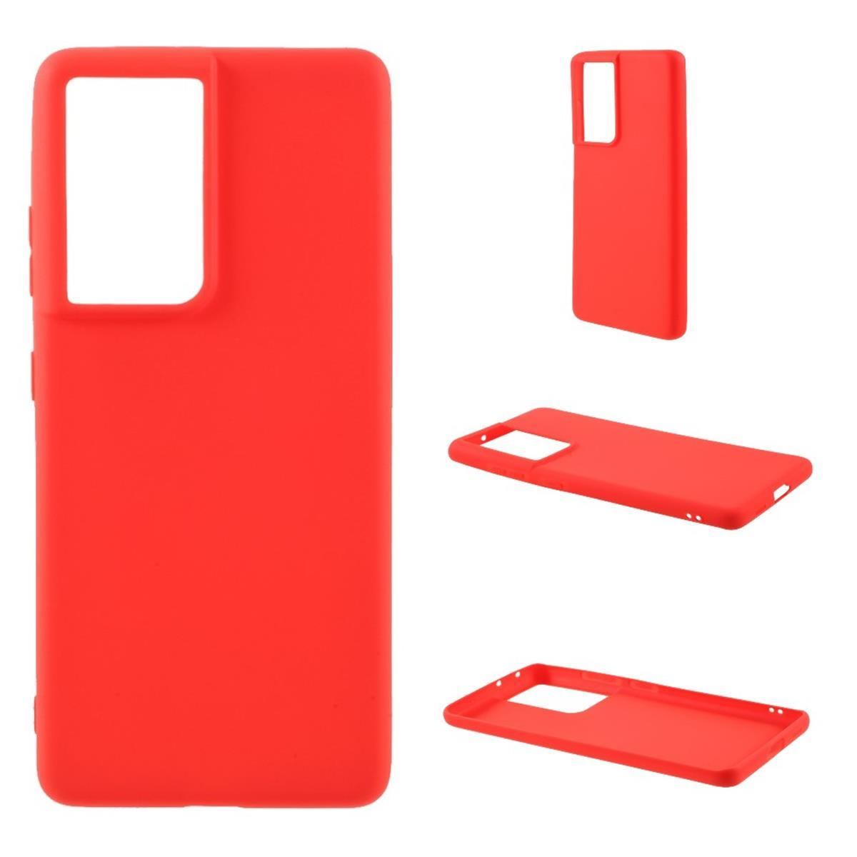 COVERKINGZ Handycase aus Silikon, Samsung, Galaxy S21 Rot Ultra, Backcover