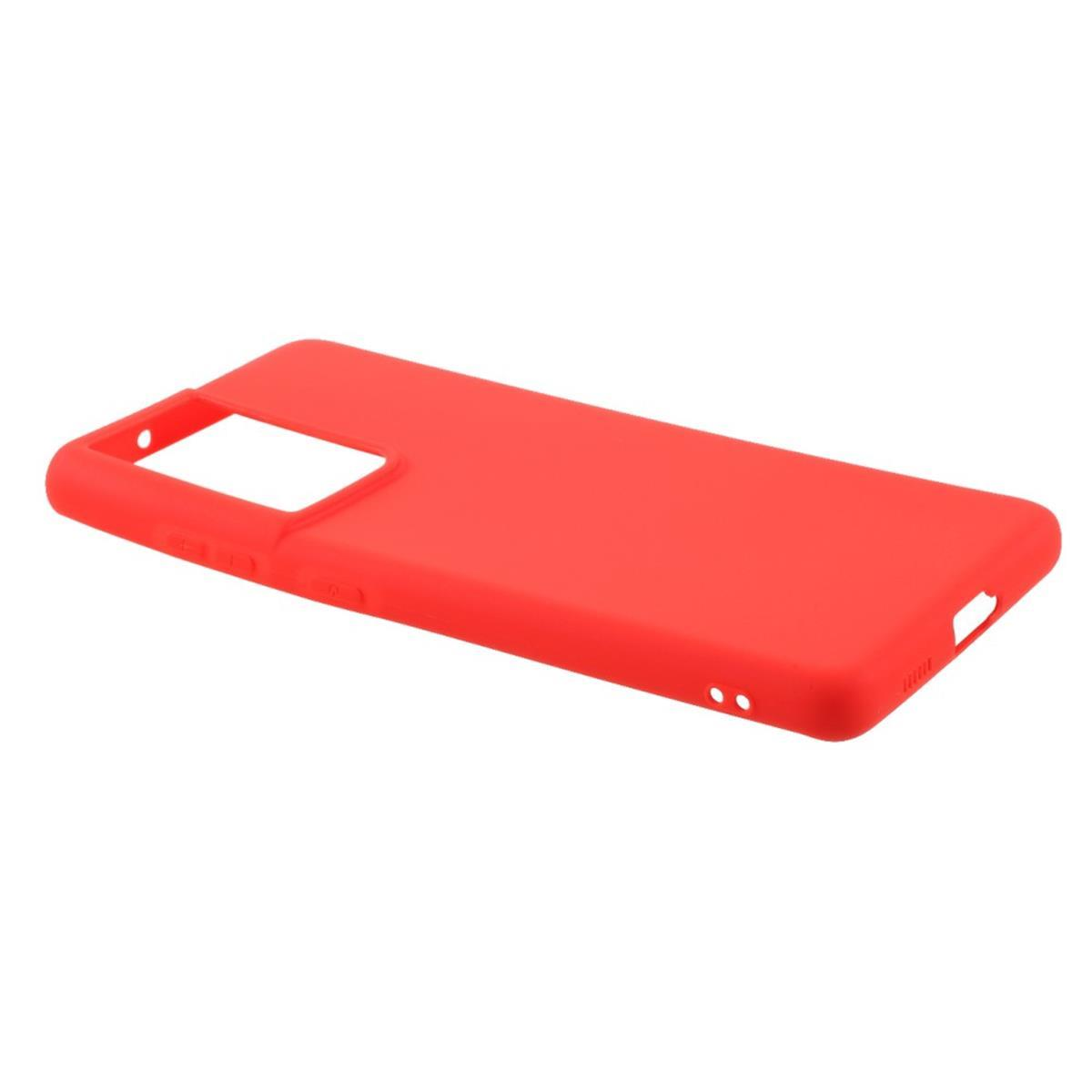 Samsung, Backcover, Handycase Rot S21 aus Silikon, Galaxy Ultra, COVERKINGZ