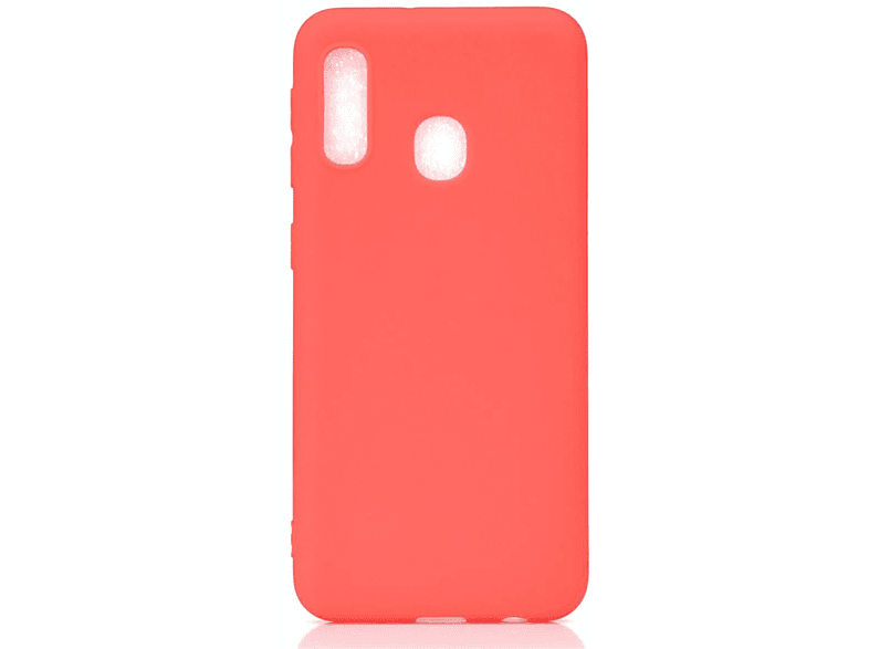 Rot Galaxy Backcover, aus Samsung, Handycase A20e, Silikon, COVERKINGZ