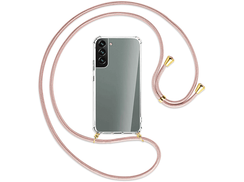 / mit Rosegold 5G, Backcover, Samsung, Gold Galaxy S22 Umhänge-Hülle Plus ENERGY MORE MTB Kordel,