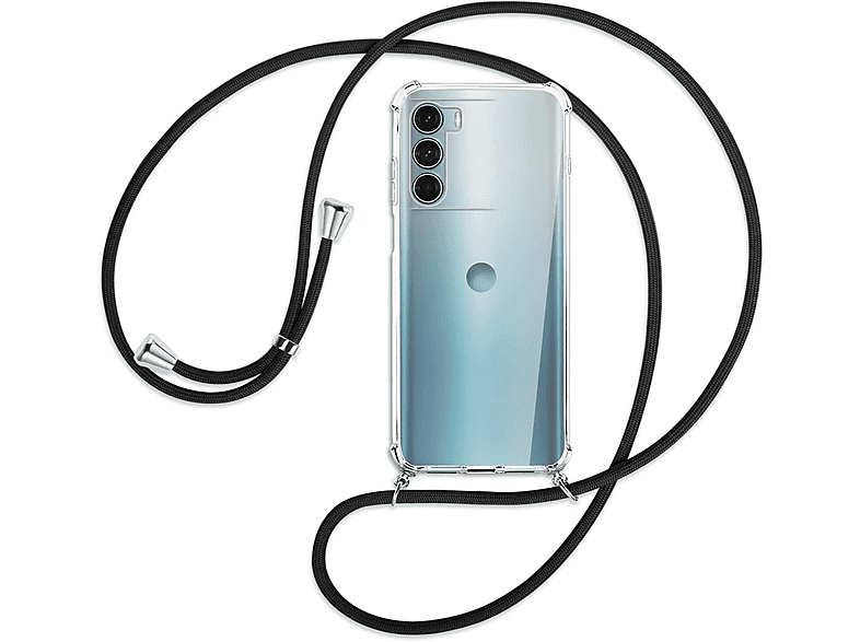 MTB MORE ENERGY / mit Motorola, Moto Umhänge-Hülle 5G, G200 Kordel, Schwarz Backcover, Silber
