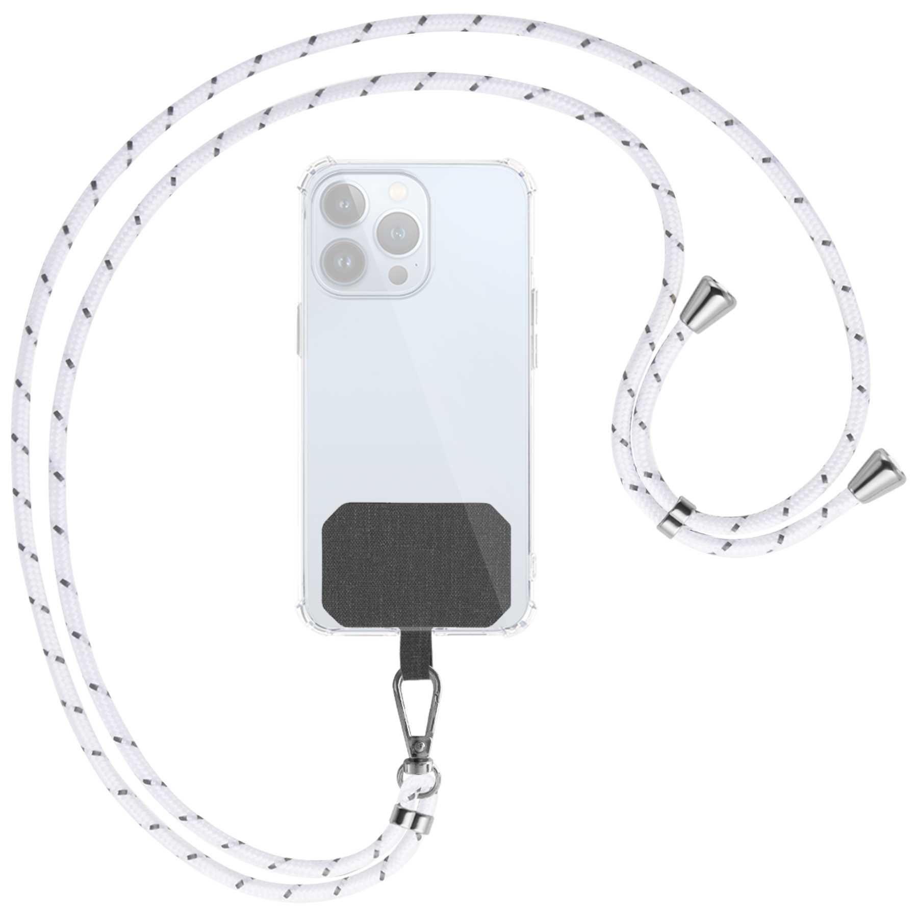 MTB MORE ENERGY Handyketten-Kit Smartphone-Hüllen, gestreift Umhängetasche, Silber Weiß-grau / viele Universal, für Universal