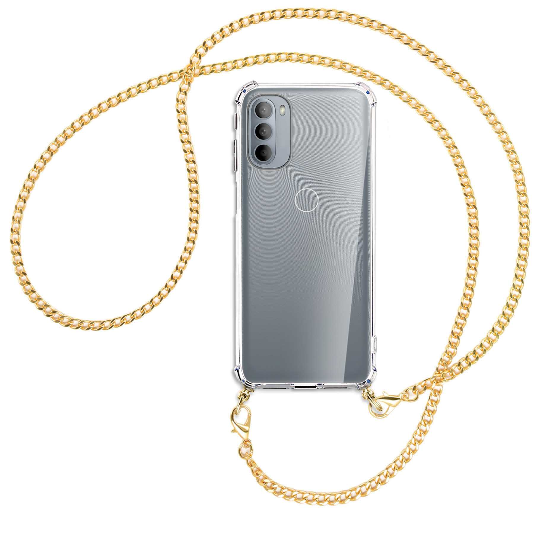 G41, MORE Umhänge-Hülle MTB Motorola, (gold) ENERGY Kette G31, Backcover, Moto mit Moto Metallkette,