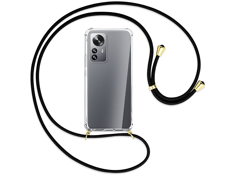 Kordel, ENERGY MTB Umhänge-Hülle / mit Gold Schwarz Xiaomi, Backcover, MORE 12 Pro,
