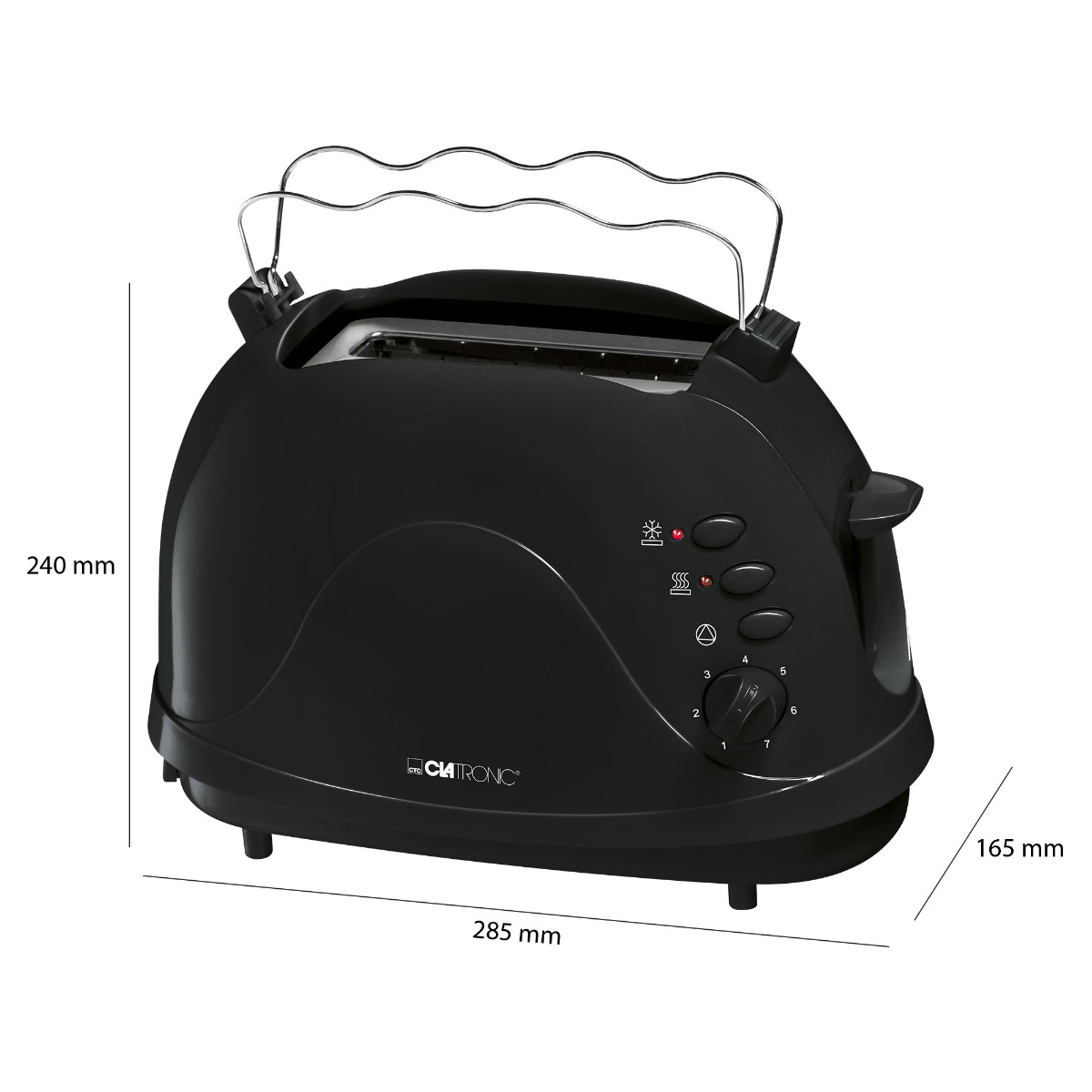 Toaster 3565 (700 TA Watt, 2) Schlitze: CLATRONIC Schwarz