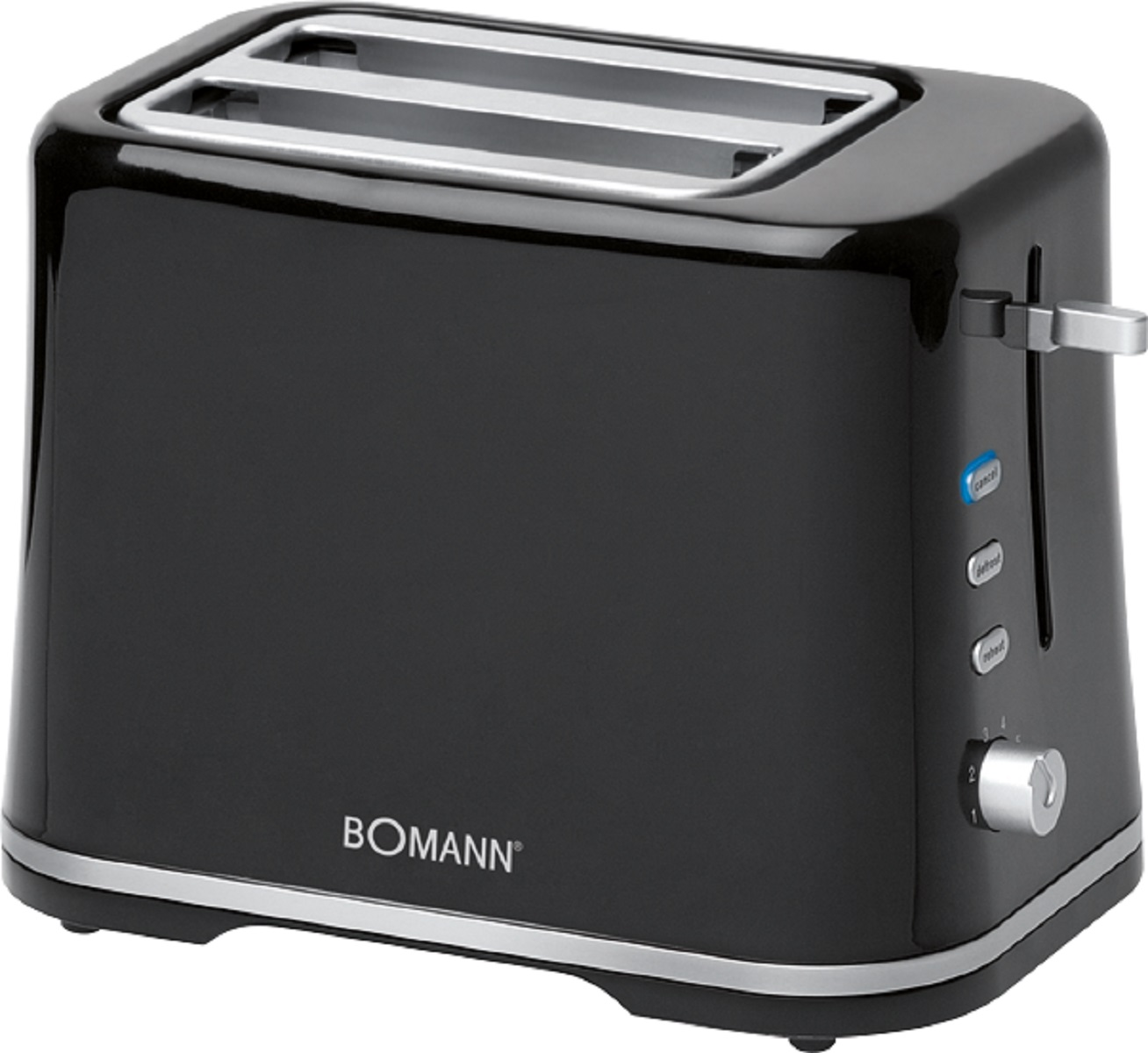 BOMANN TA 1577 CB Toaster Schlitze: (870 Watt, 2) Schwarz