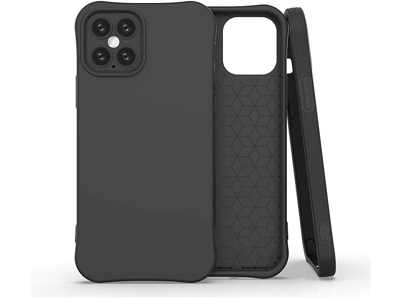 COVERKINGZ Handycase aus Silikon, Backcover, Apple, iPhone 12 / iPhone 12 Pro, Schwarz