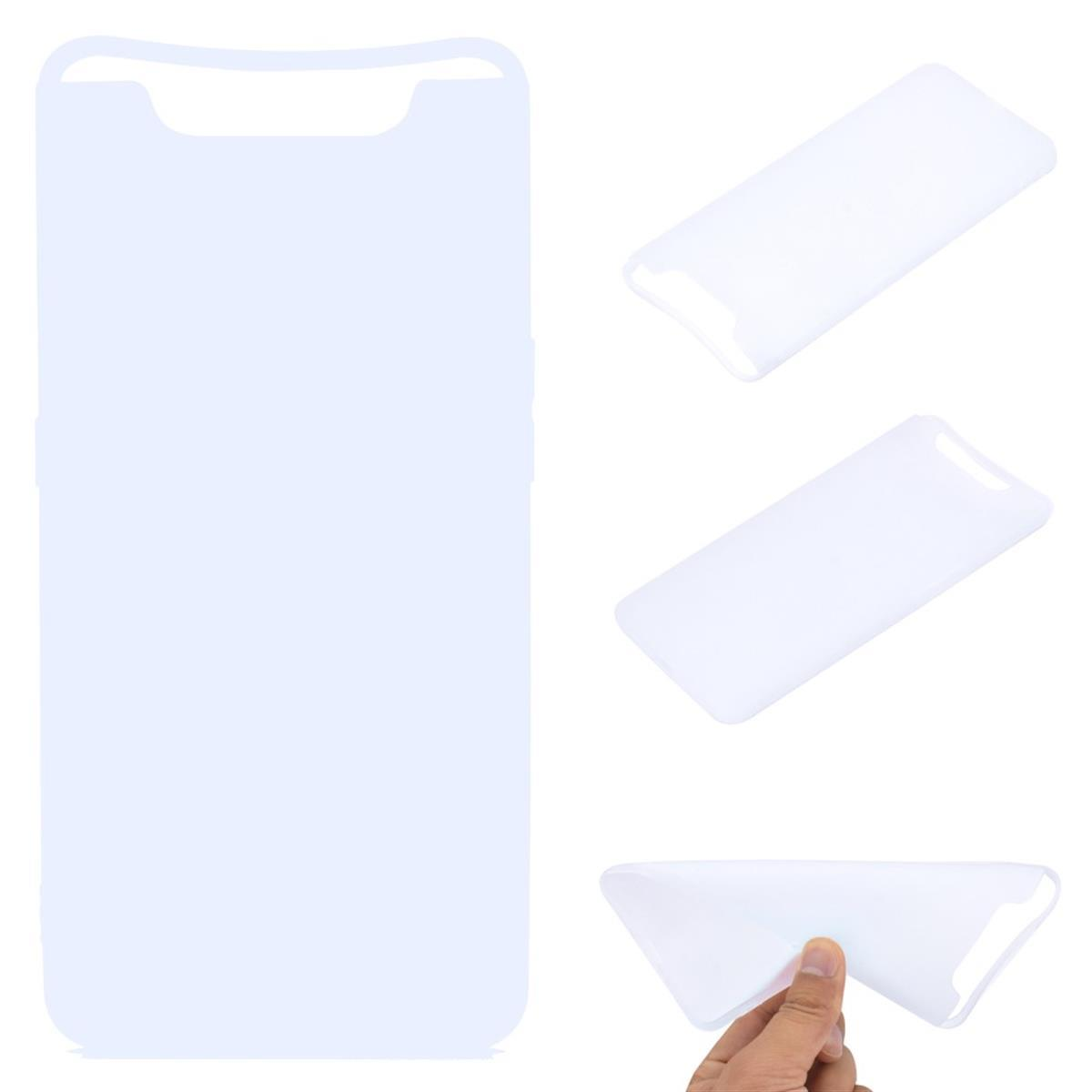 COVERKINGZ Handycase aus Silikon, Samsung, Galaxy A80, Backcover, Weiß