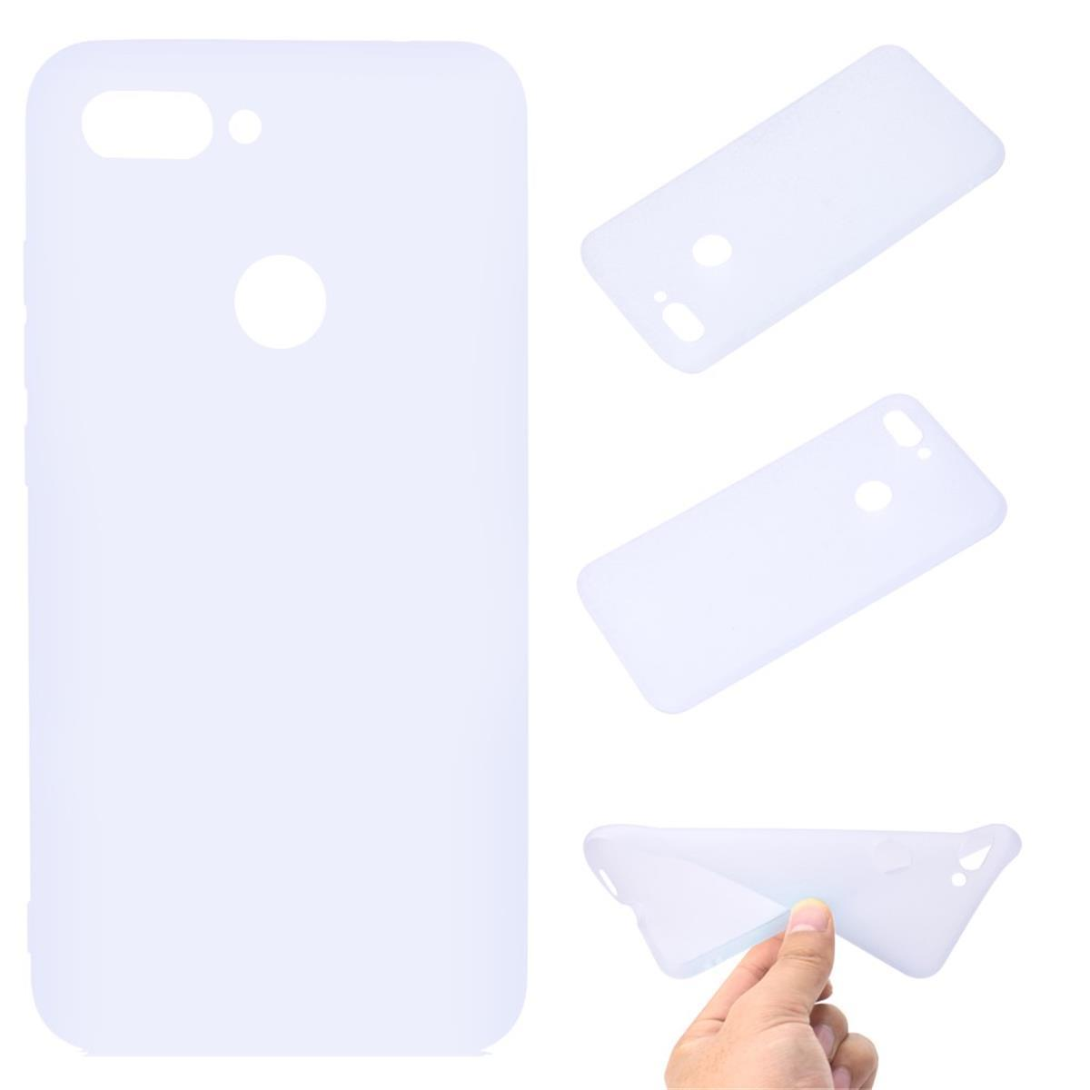 Handycase Xiaomi, aus Backcover, Silikon, Weiß Lite, Mi 8 COVERKINGZ