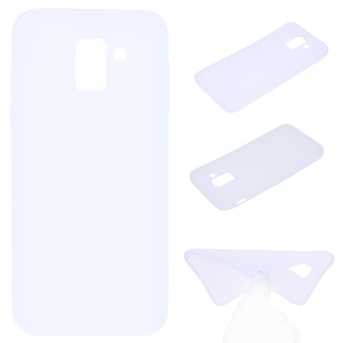 Weiß Samsung, 2018, J6 Silikon, Backcover, Handycase aus Galaxy COVERKINGZ