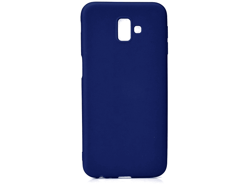 COVERKINGZ Handycase aus Plus, Backcover, Blau Silikon, J6 Galaxy Samsung