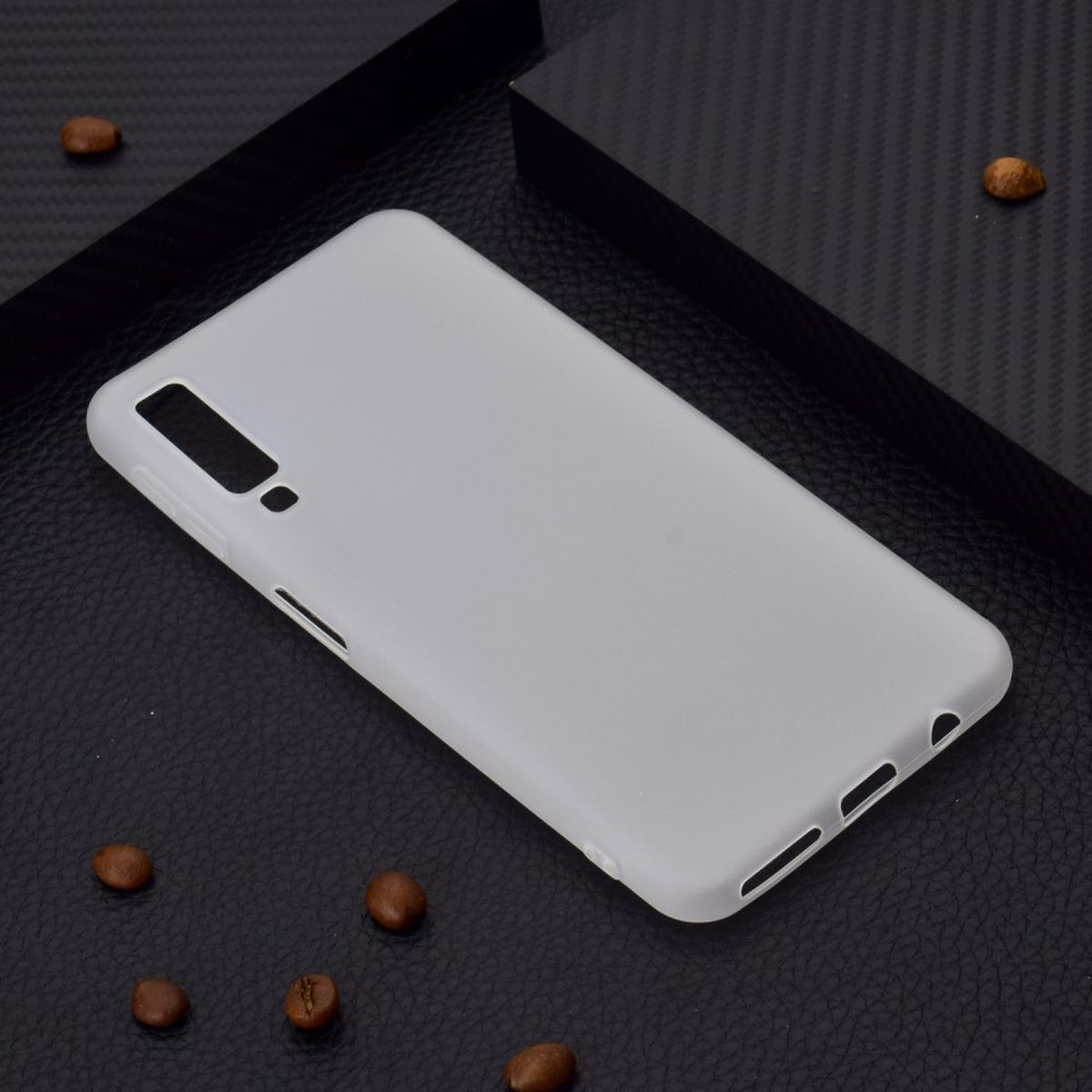 COVERKINGZ Handycase aus Samsung, Weiß A7 2018, Backcover, Silikon, Galaxy