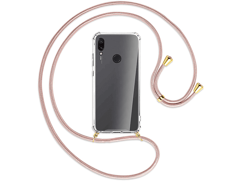 MTB MORE ENERGY Umhänge-Hülle mit Kordel, Backcover, Xiaomi, Redmi Note 7, Note 7 Pro, Rosegold / Gold
