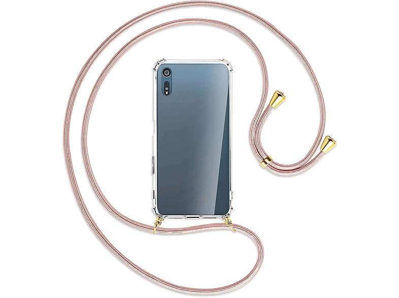 MTB MORE ENERGY Umhänge-Hülle mit Kordel, Backcover, Sony, Xperia XZ, Xperia XZs, Rosegold / Gold