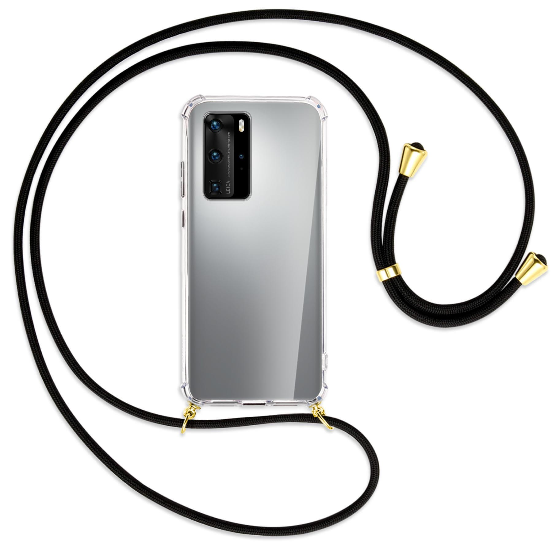 Schwarz 5G, mit P40 Huawei, ENERGY MTB Gold Backcover, MORE Umhänge-Hülle Pro / Kordel,