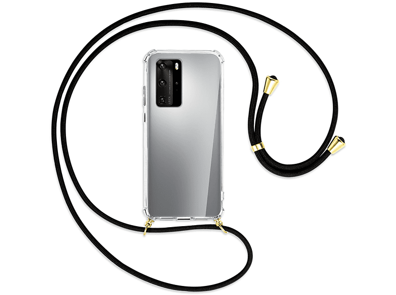 Schwarz 5G, mit P40 Huawei, ENERGY MTB Gold Backcover, MORE Umhänge-Hülle Pro / Kordel,