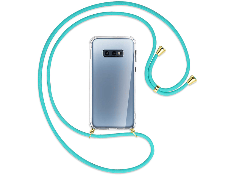 mit / Türkis Samsung, Umhänge-Hülle gold Galaxy MTB ENERGY MORE Backcover, Kordel, S10E,