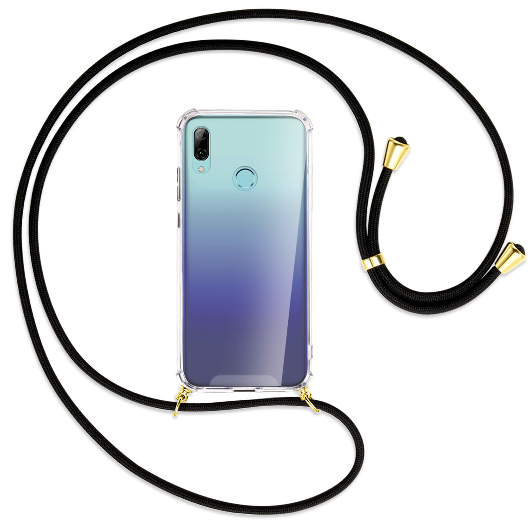 2019, MORE Kordel, ENERGY 10 P / mit Schwarz Gold smart MTB Lite, Backcover, Umhänge-Hülle Huawei,