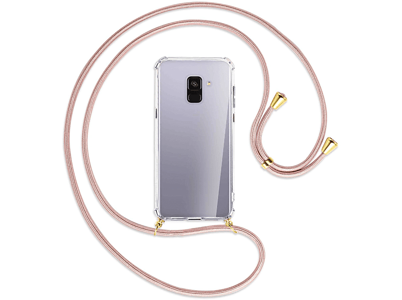 MTB MORE ENERGY Umhänge-Hülle Plus Samsung, Rosegold Gold Backcover, Kordel, A8 Galaxy mit / 2018