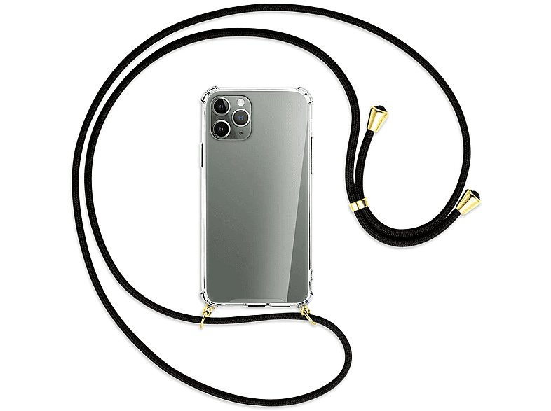 11 iPhone Umhänge-Hülle ENERGY MTB Schwarz Kordel, Gold mit MORE Apple, Pro, / Backcover,