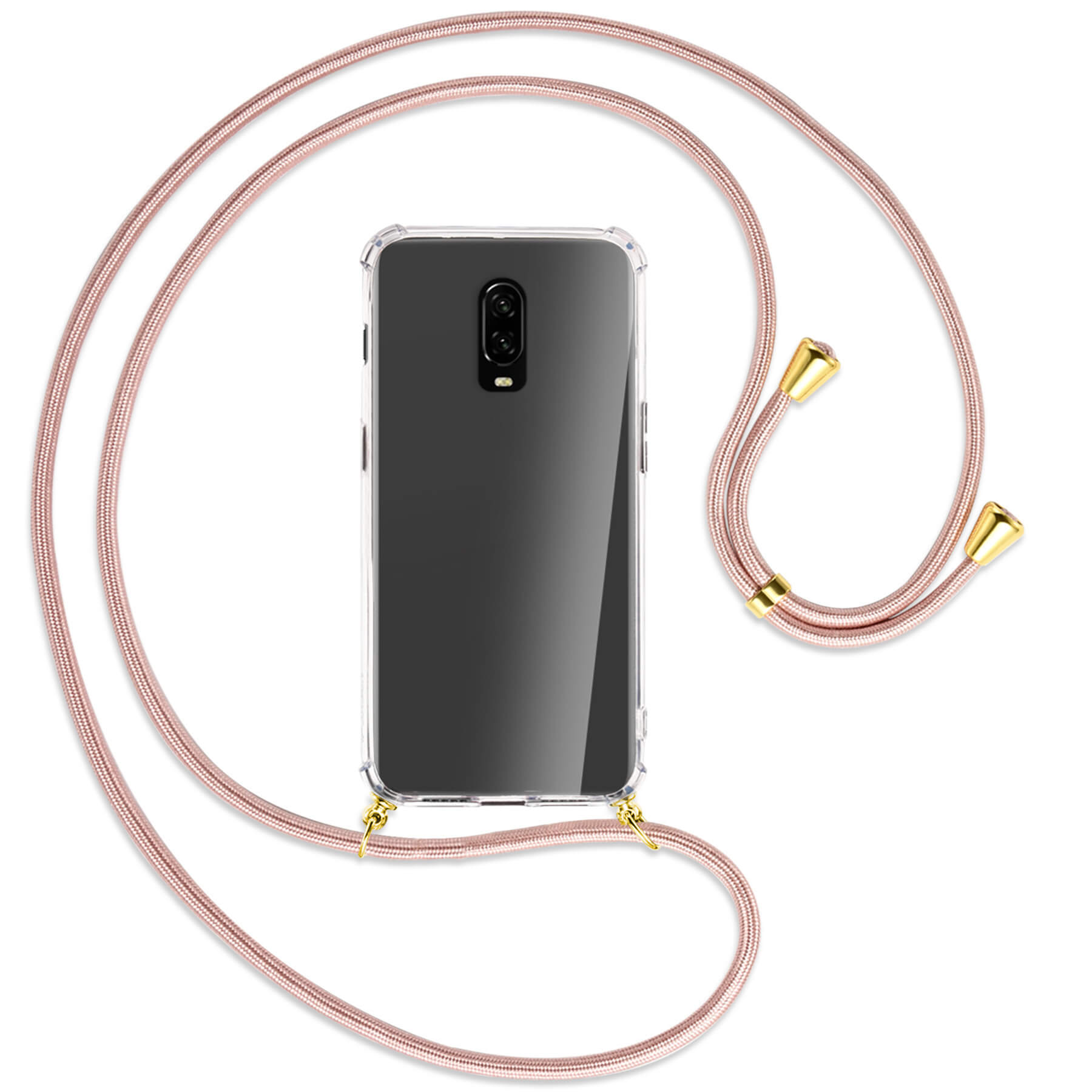 MTB MORE Rosegold Umhänge-Hülle / Gold OnePlus, ENERGY 6T, Backcover, mit Kordel
