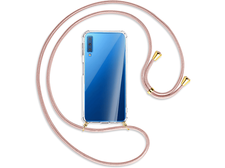 mit A7 Kordel, Backcover, Samsung, 2018, Gold ENERGY Galaxy MTB / Umhänge-Hülle MORE Rosegold