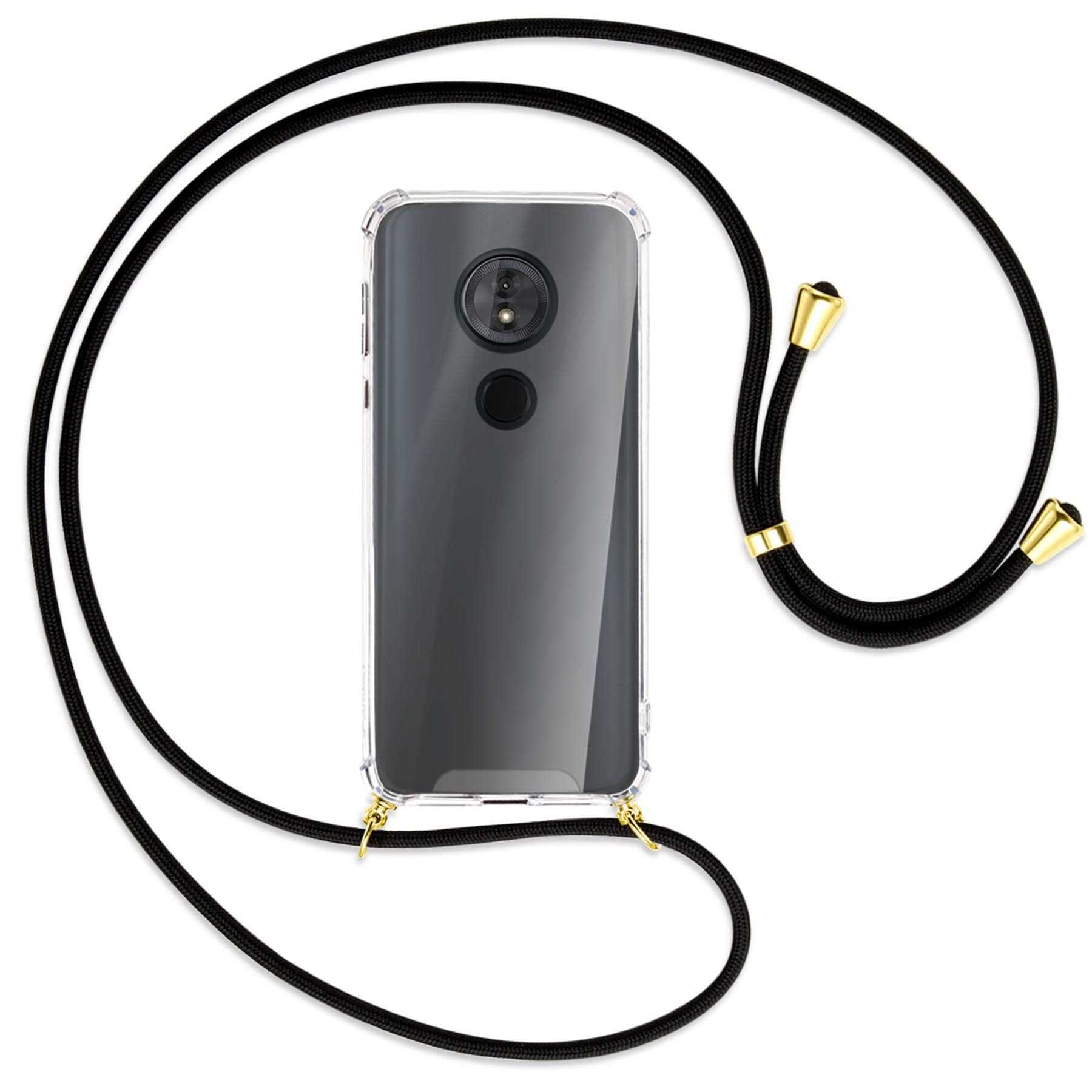 / Motorola, Kordel, mit Moto MTB ENERGY Umhänge-Hülle Moto G6 Backcover, Play, MORE E5, Gold Schwarz