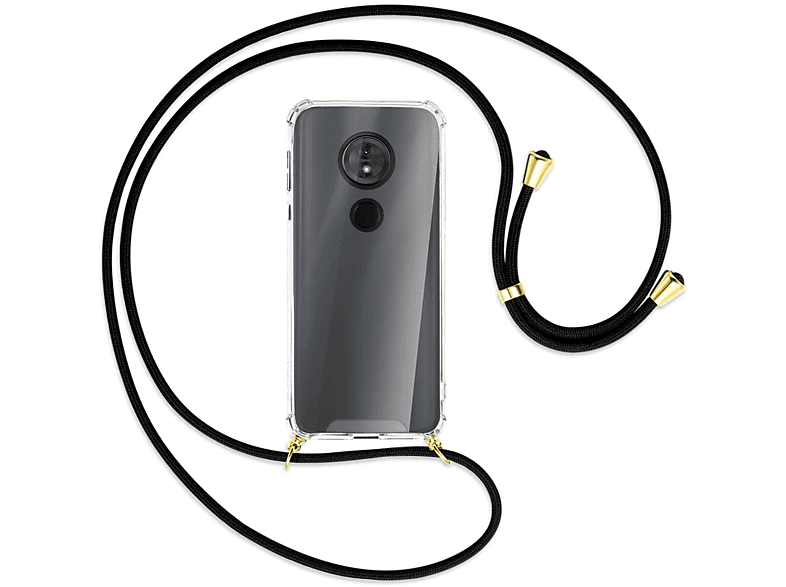 Schwarz Kordel, MTB Motorola, MORE Umhänge-Hülle Moto Backcover, mit / Play, ENERGY Gold Moto G6 E5,