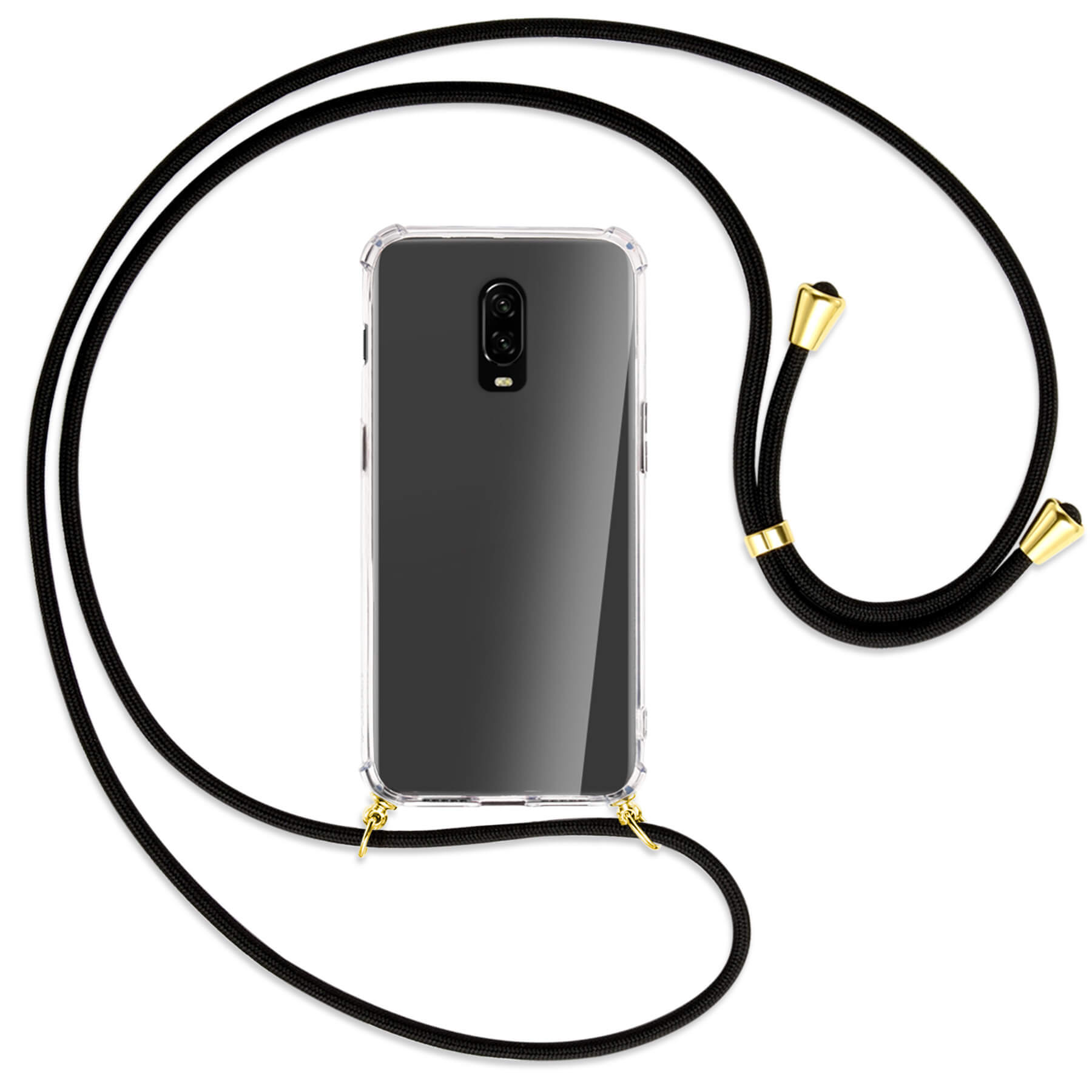 / Kordel, Schwarz MTB 6T, mit ENERGY Gold Backcover, MORE OnePlus, Umhänge-Hülle