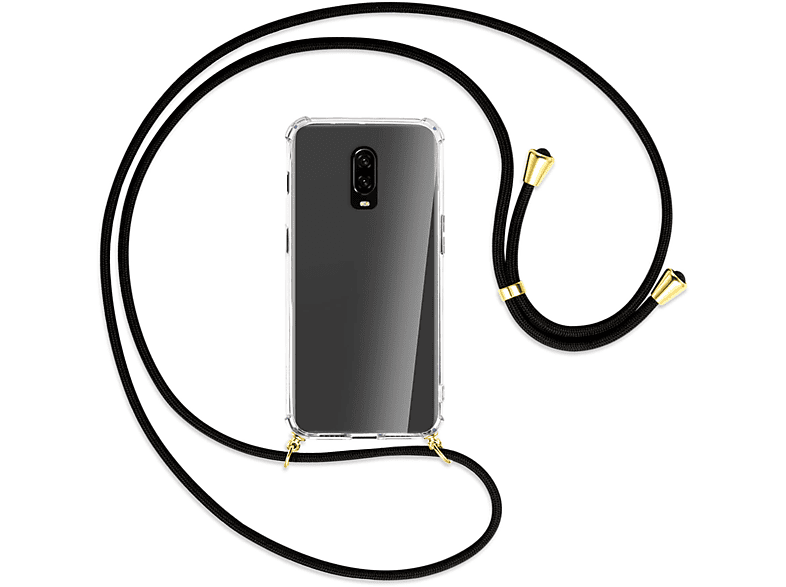 MTB MORE ENERGY mit OnePlus, Gold Backcover, Kordel, Umhänge-Hülle 6T, Schwarz 
