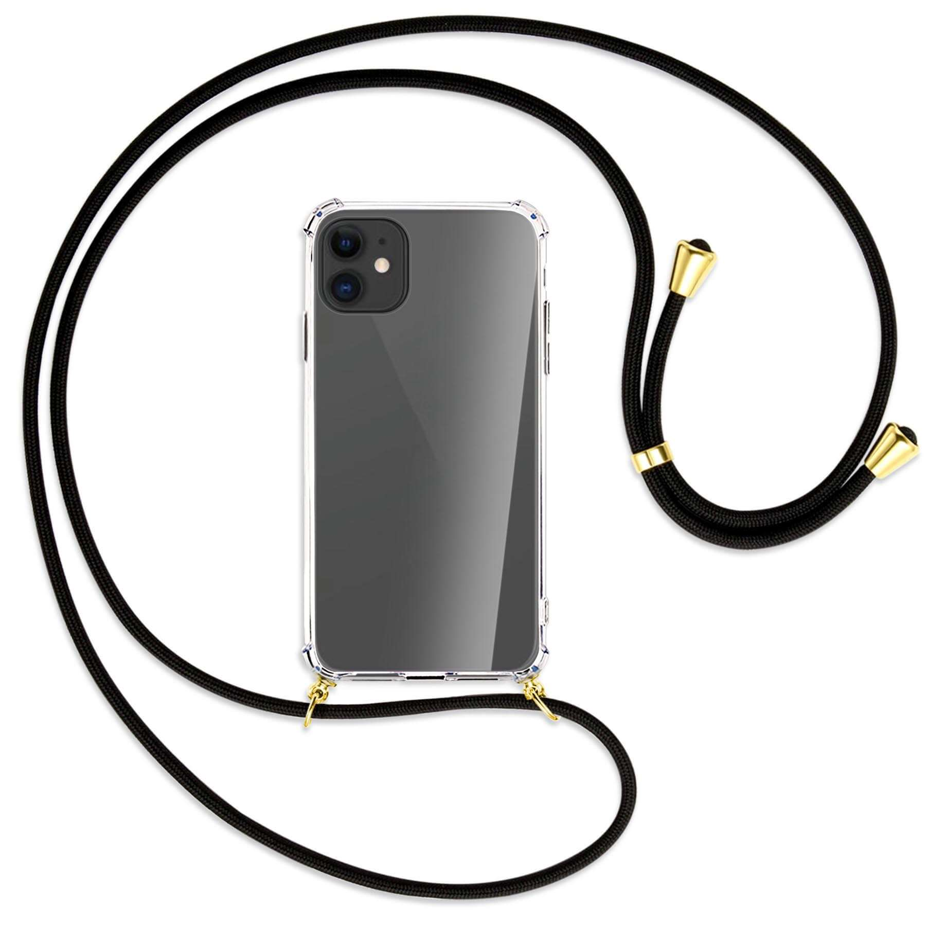 / 11, Kordel, Umhänge-Hülle mit ENERGY Schwarz iPhone Backcover, MTB Gold Apple, MORE
