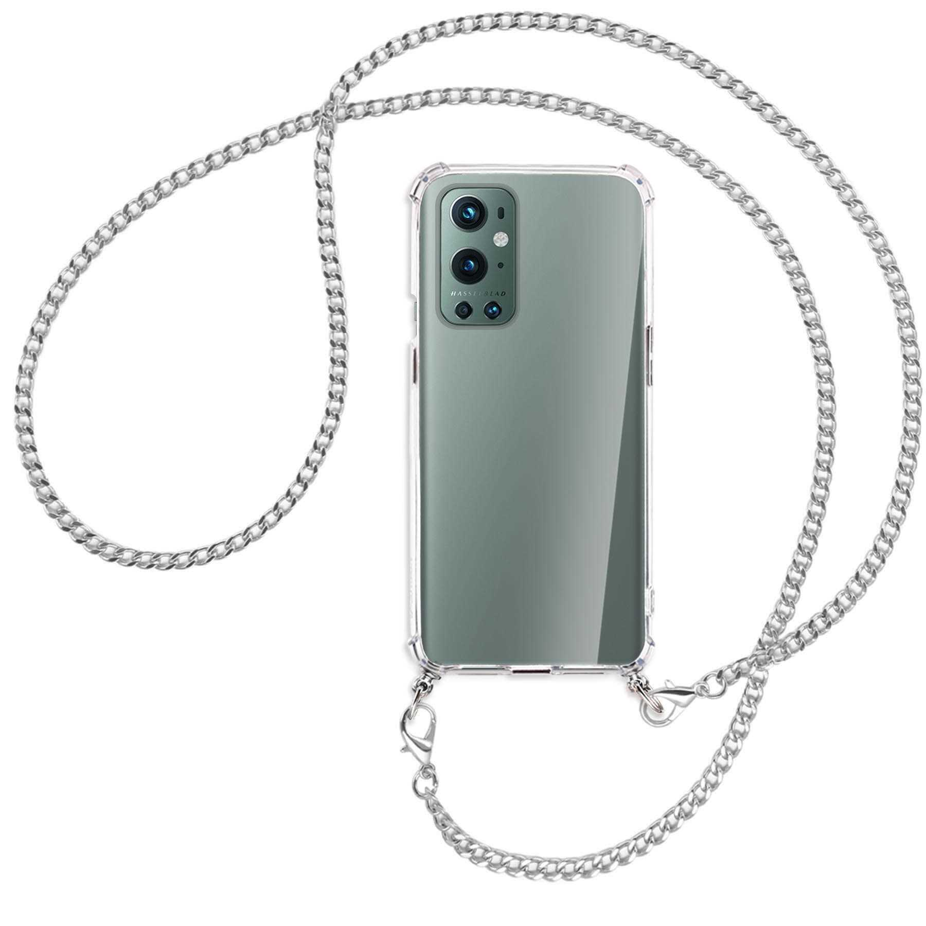 (silberfarben) OnePlus, Kette Umhänge-Hülle Pro, Backcover, mit ENERGY MORE Metallkette, 9 MTB