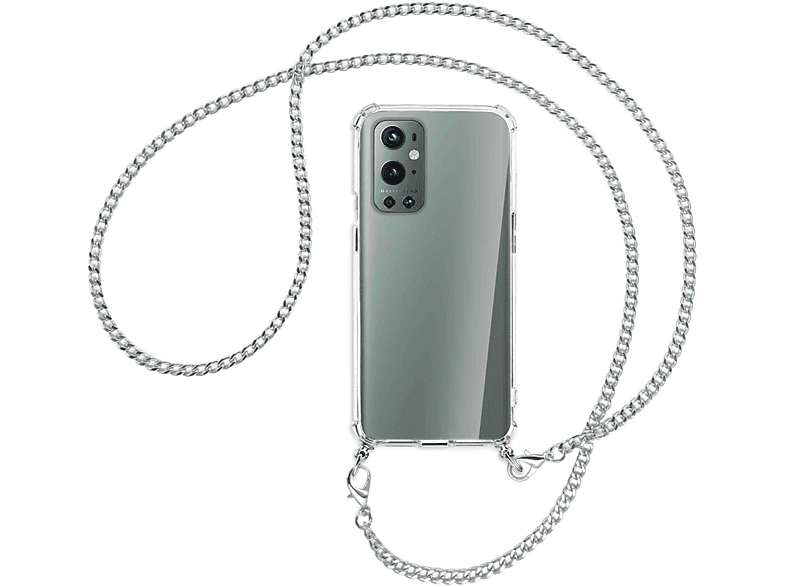 OnePlus, mit MORE MTB Umhänge-Hülle (silberfarben) Backcover, Pro, Kette ENERGY 9 Metallkette,