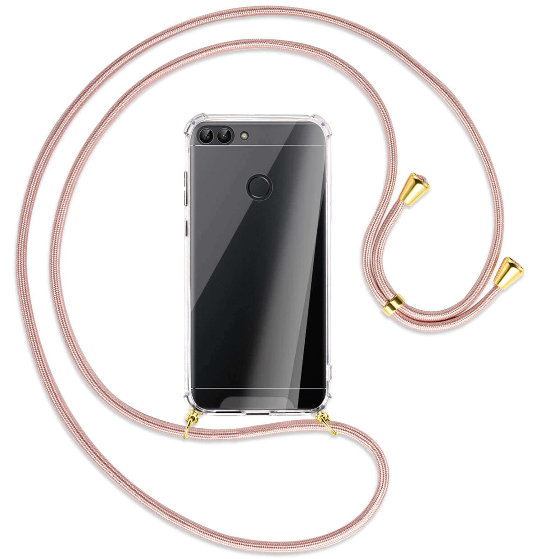 / Umhänge-Hülle mit ENERGY Enjoy7S, MORE Rosegold smart, Backcover, Kordel, Huawei, MTB Gold P